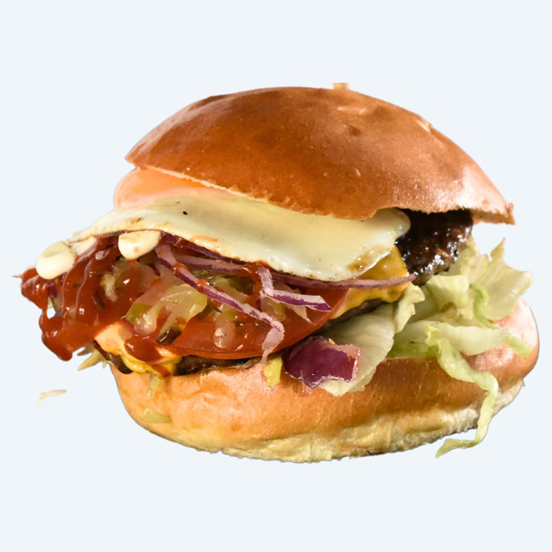 Homemade Cheesy Egg Burger